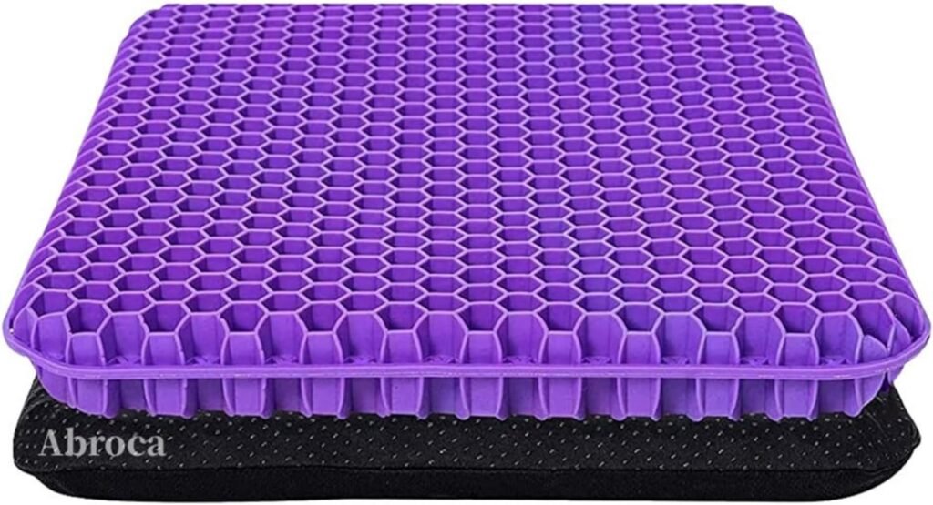 Gel Seat Cushion for Long Sitting, Double Thick Office Desk Home Wheelchair Seat Cushions for Back Hip Sciatica Tailbone Pain Sore Pressure Relief, Egg Gel Cooling Game Chair Pad for Car Truck Driver