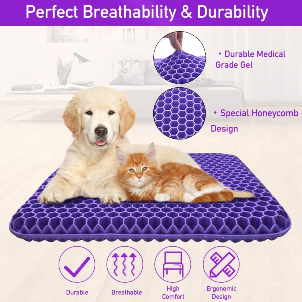 Gel Seat Cushion for Long Sitting Double Thick Seat Cushion with Non-Slip Cover Gel Cushion for Pressure Sores Breathable Honeycomb Cushion for Office Chair Wheelchair to Relief Sciatica Pain