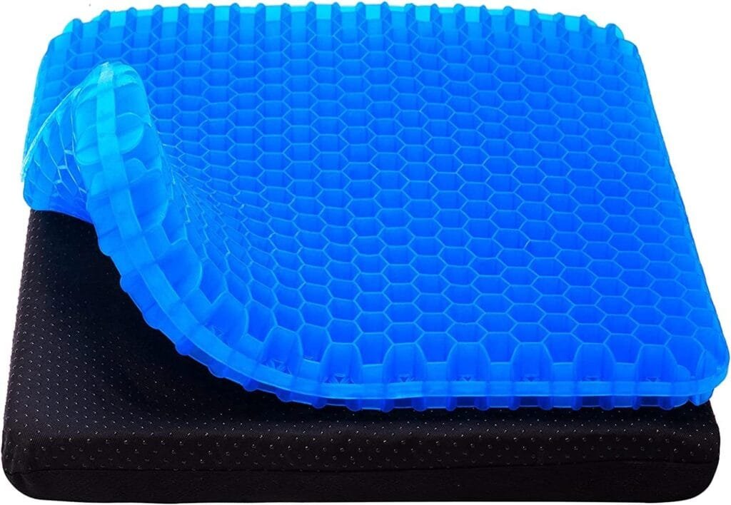 Gel Seat Cushion for Long Sitting Pad Cushion | Seat Pillow Cooling Seat Cushions for Office Chairs, Wheelchair, Car, Home | Breathable  Pressure Relief Pain Seat Pad Cushion with Non-Slip Cover