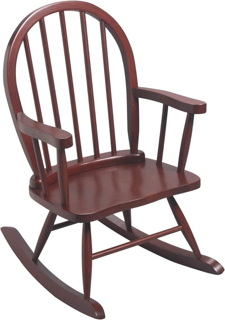 Gift Mark Childs Rocking Chairs - Windsor Kids Rockers - Classic Hand-Made Wooden Seats for Boys and Girls - Childrens Furniture Rocker (Brown)