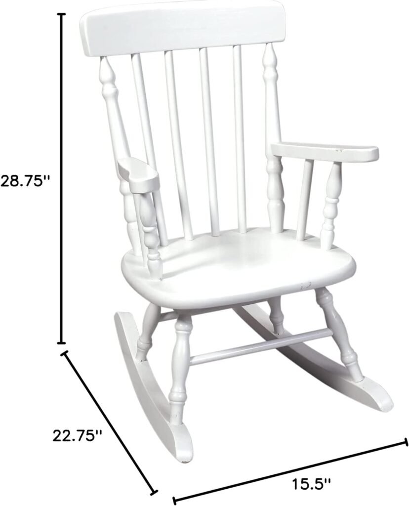 Gift Mark Deluxe Children’s Spindle Rocking Chair, White