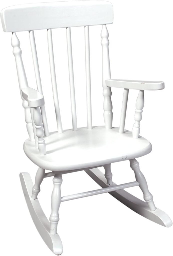 Gift Mark Deluxe Children’s Spindle Rocking Chair, White