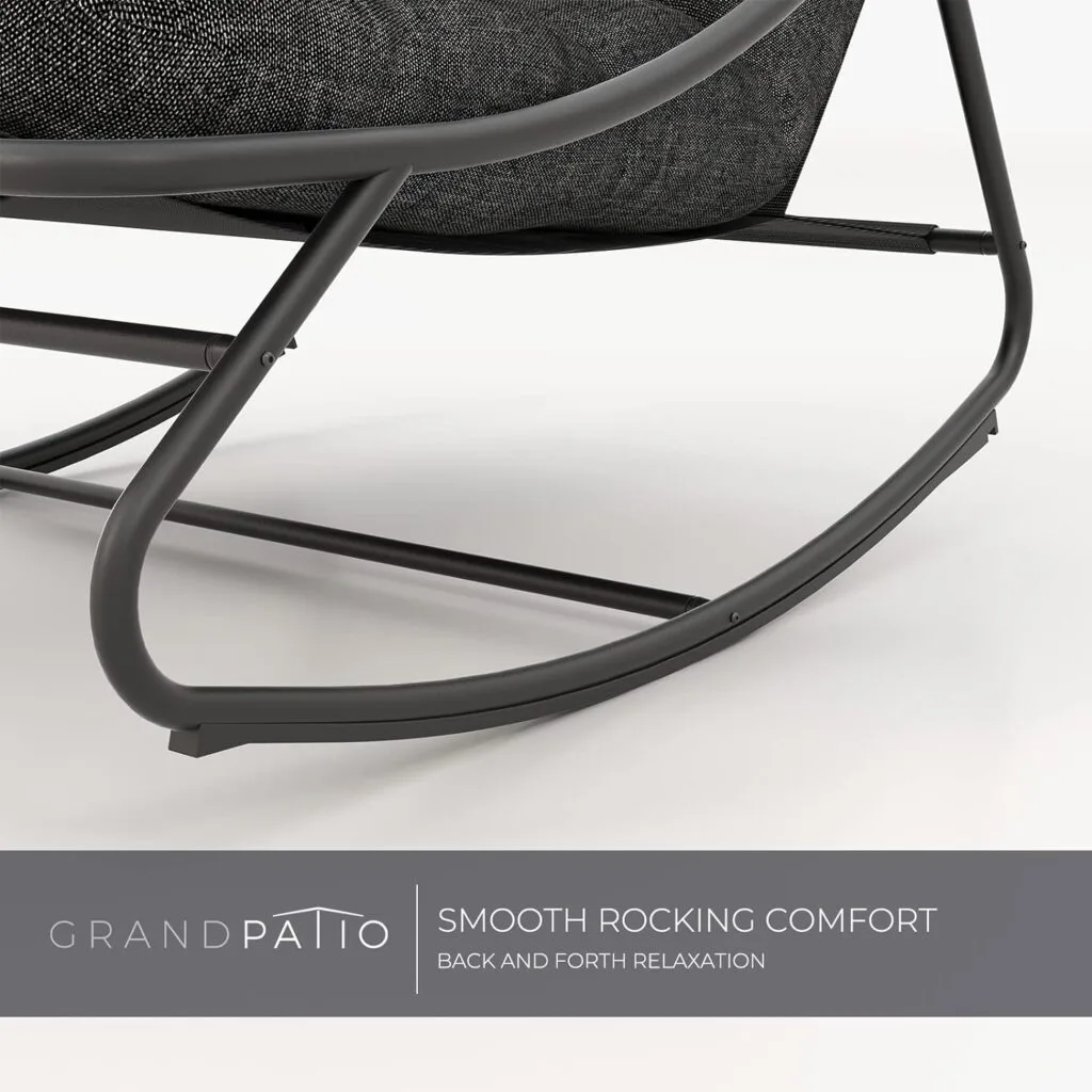 Grand patio Samba Rocking Chair Indoor Outdoor, Deluxe Rocking Lounge Chair with Thick Padded Cushion, Steel Patio Rocking Chair Armless, Great for Living Room, Front Porch, Garden, Backyard Grand patio Samba Rocking Chair Indoor Outdoor, Deluxe Rocking Lounge Chair with Thick Padded Cushion, Steel Patio Rocking Chair Armless, Great for Living Room, Front Porch, Garden, Backyard