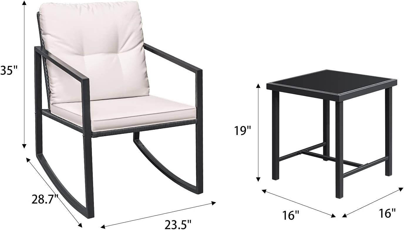 Greesum 3 Pieces Rocking Wicker Bistro Set Review