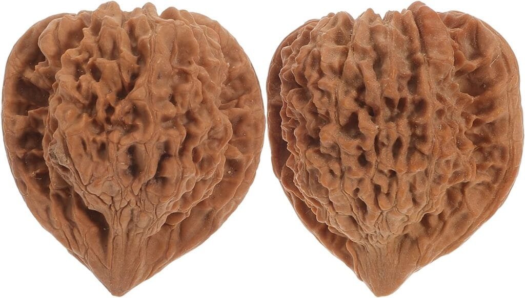 Healifty 2pcs Wooden Baoding Balls Walnut Shape Chinese Health Exercise Stress Balls Hand Self- Massage Trigger Points Roller Fidget Gadgets for Hands Palm Back Foot 45mm