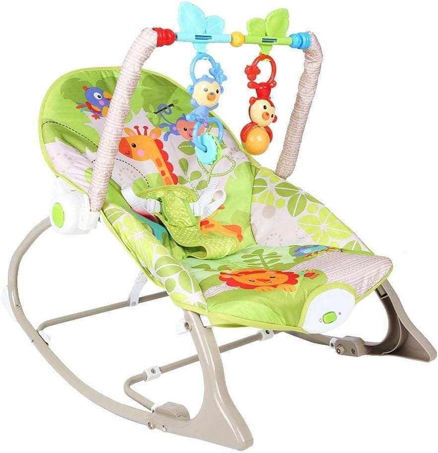 Ichiias Baby Chair Detachable Soft Baby Rocking Chair Cradle with Two Toys