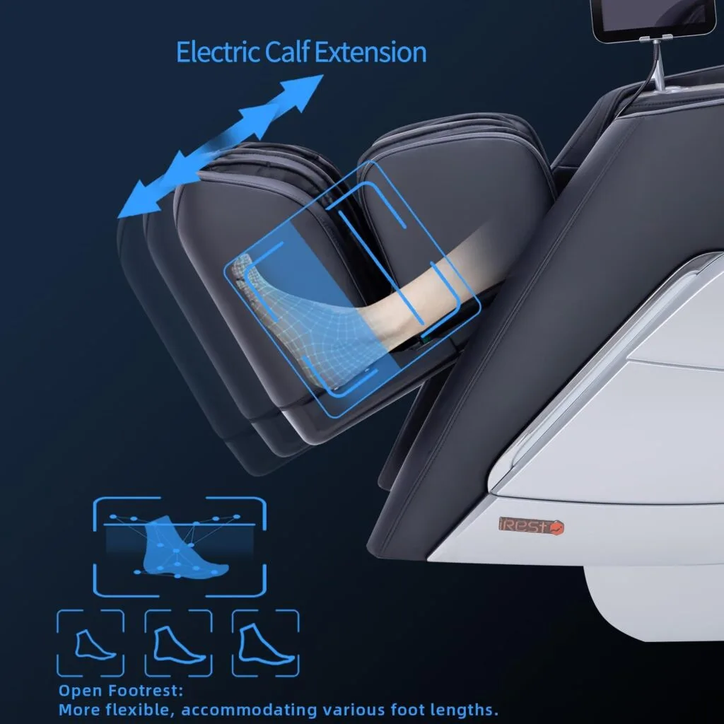 iRest A710 2023 4D Massage Chair, Full Body Shiatsu Zero Gravity Recliner with Yoga Stretching, SL Track, Intelligent Voice Control, Automatic Calfrest Extension, Calf Kneading (Beige-Open Footrest)