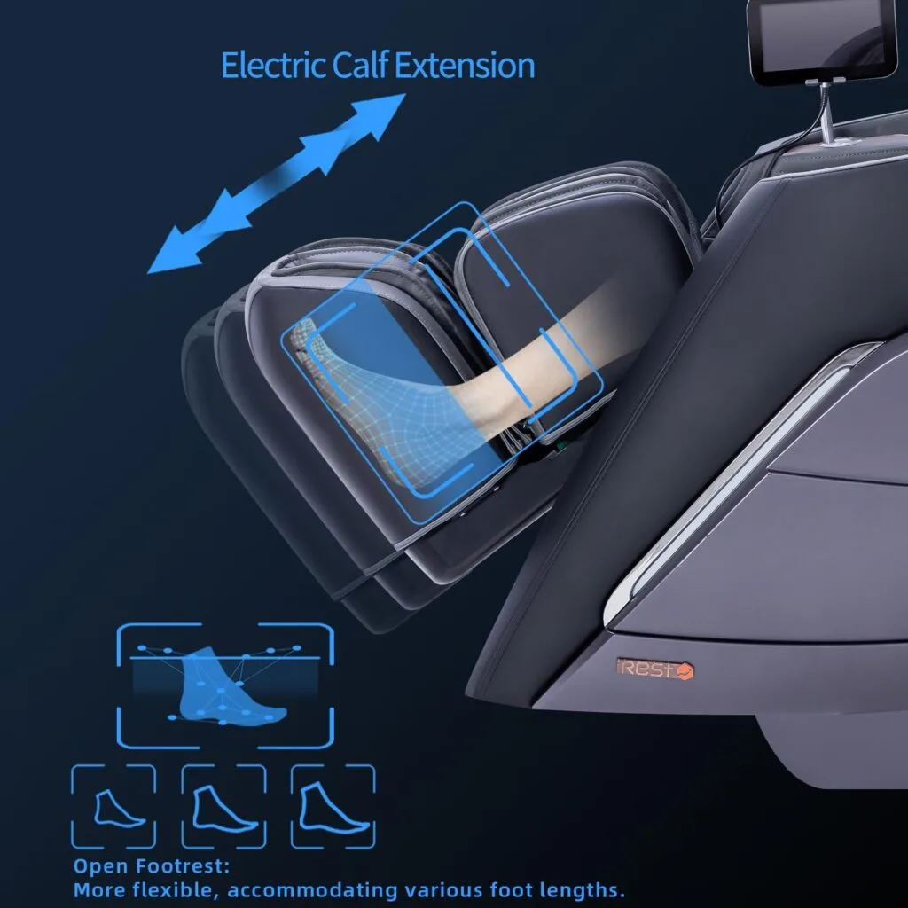 iRest A710 2023 4D Massage Chair, Full Body Shiatsu Zero Gravity Recliner with Yoga Stretching, SL Track, Intelligent Voice Control, Automatic Calfrest Extension, Calf Kneading (Beige-Open Footrest)