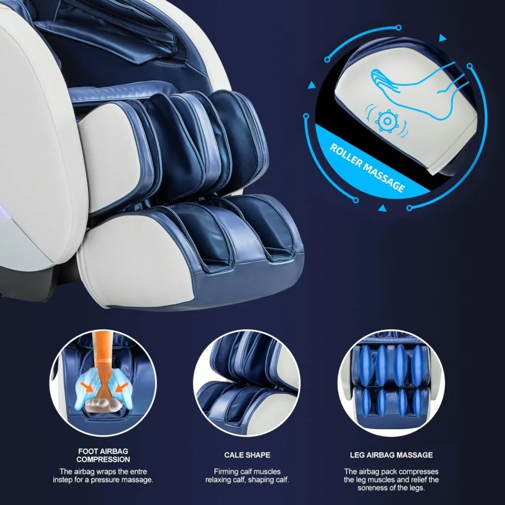 iRest SL Track Massage Chair Recliner, Full Body Massage Chair with Zero Gravity, Airbags, Heating, and Foot Massage (Blue White) iRest SL Track Massage Chair Recliner, Full Body Massage Chair with Zero Gravity, Airbags, Heating, and Foot Massage (Blue White)