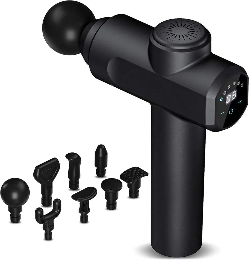 Kelices Massage Gun Deep Tissue Percussion Handheld Body Back Muscle Massager with 8 Massage Heads and LCD Touch Screen for Athletes Kelices Massage Gun Deep Tissue Percussion Handheld Body Back Muscle Massager with 8 Massage Heads and LCD Touch Screen for Athletes