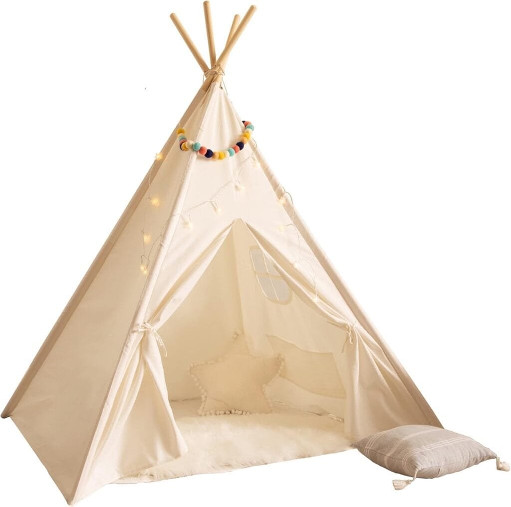 Kids Teepee Tent for Kids - with Light String | Teepee Tent for Kids | Kids Play Tent | Kids Teepee Play Tent | Toddler Teepee Tent for Girls  Boys