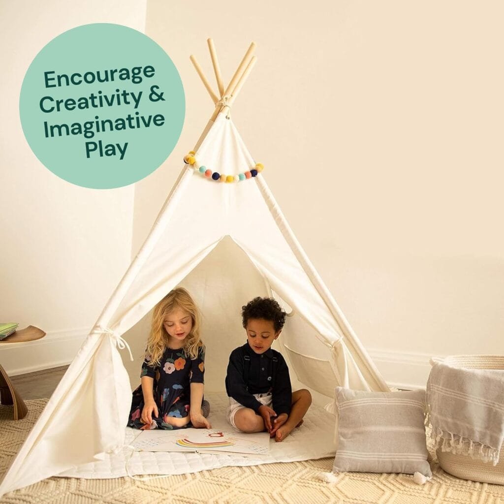 Kids Teepee Tent for Kids - with Light String | Teepee Tent for Kids | Kids Play Tent | Kids Teepee Play Tent | Toddler Teepee Tent for Girls  Boys