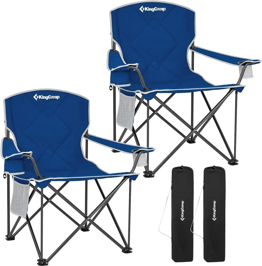 KingCamp Oversized Folding Camping Chairs for Adults, Padded Heavy Duty Portable Chairs for for Outside, Camp, Sports, Beach, Outdoor, Lawn KingCamp Oversized Folding Camping Chairs for Adults, Padded Heavy Duty Portable Chairs for for Outside, Camp, Sports, Beach, Outdoor, Lawn