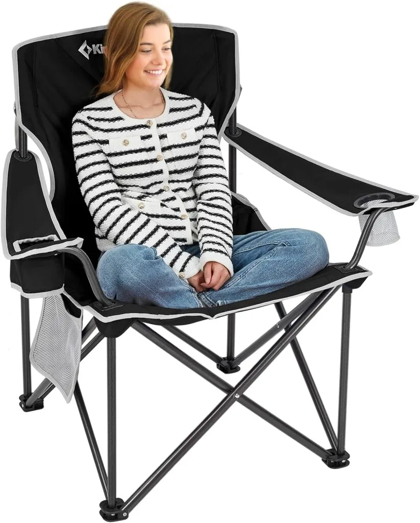 KingCamp Oversized Folding Camping Chairs for Adults, Padded Heavy Duty Portable Chairs for for Outside, Camp, Sports, Beach, Outdoor, Lawn KingCamp Oversized Folding Camping Chairs for Adults, Padded Heavy Duty Portable Chairs for for Outside, Camp, Sports, Beach, Outdoor, Lawn