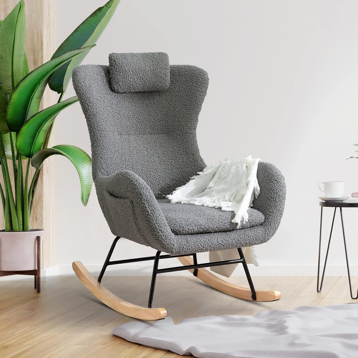 Kvutx Teddy Upholstered Nursery Rocking Chair Review