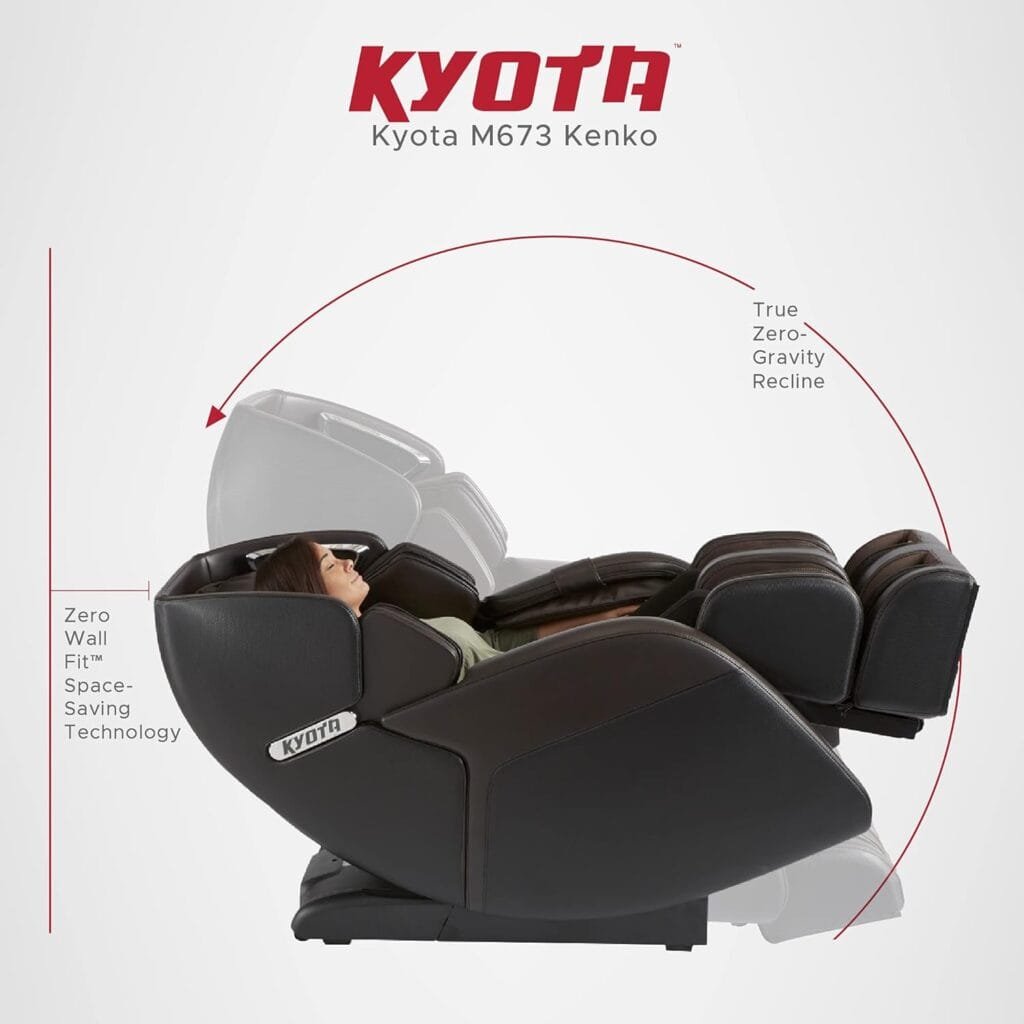 Kyota M673 Kenko 3D Zero Gravity Massage Chair (Brown), with Full-Body Massage, Extra Long Calf Reflexology Foot Rollers, Wireless Speakers, Massage Chairs Great for at-Home Therapy