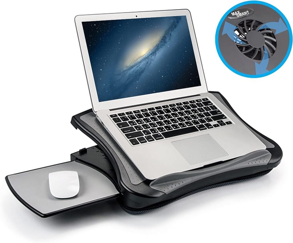 Laptop Stand / Laptop pad / Portable, 5 Adjustable angles, Mouse platform for 12” – 17” Laptop, Drawing Tablet