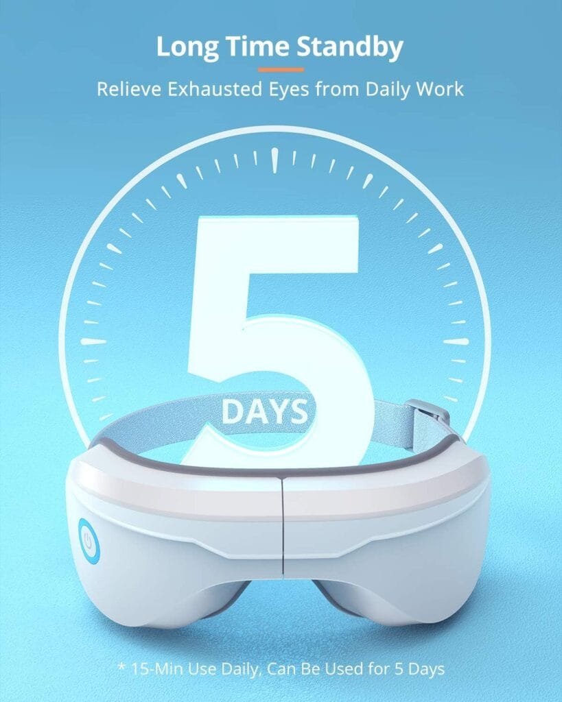 latumab Eye Massager with Heat, Eye Therapy Massager with Compression, Vibration, Bluetooth Music, Relieve Eye Strain Dark Circles Eye Bags Dry Eyes Improve Sleep, Ideal Gifts for Women/Men, Black