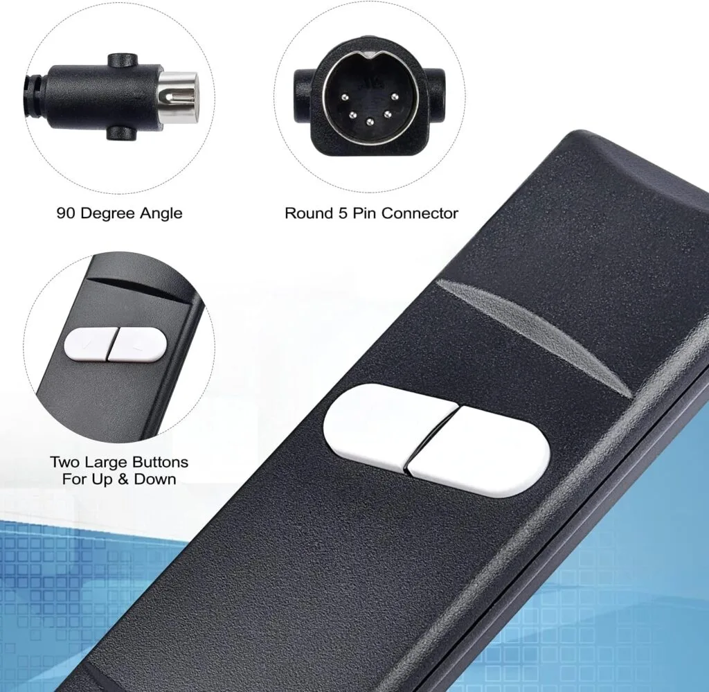 Lift Chair 2 Button 5 pin Hand Controller, Sopito Power Recliner Replacement Button (up/Down) for Okin Lift Chair Power Recliner Lift Chair 2 Button 5 pin Hand Controller, Sopito Power Recliner Replacement Button (up/Down) for Okin Lift Chair Power Recliner