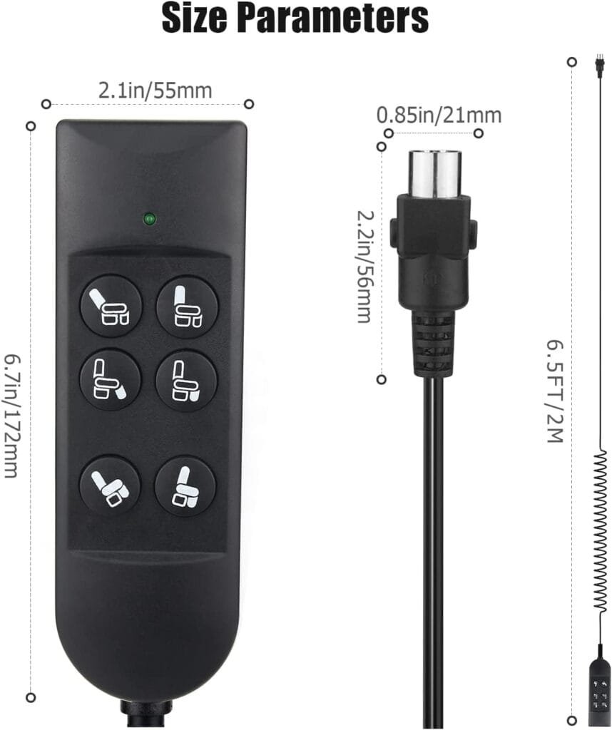 Lift Chair Remote Control, Ancable 6 Button Home Recliner Hand Control Replacement Power Lift Chair Remote with 5-Pin Plug Extension Cable for Lazy Boy Okin Limoss Pride Catnapper Power Recliner