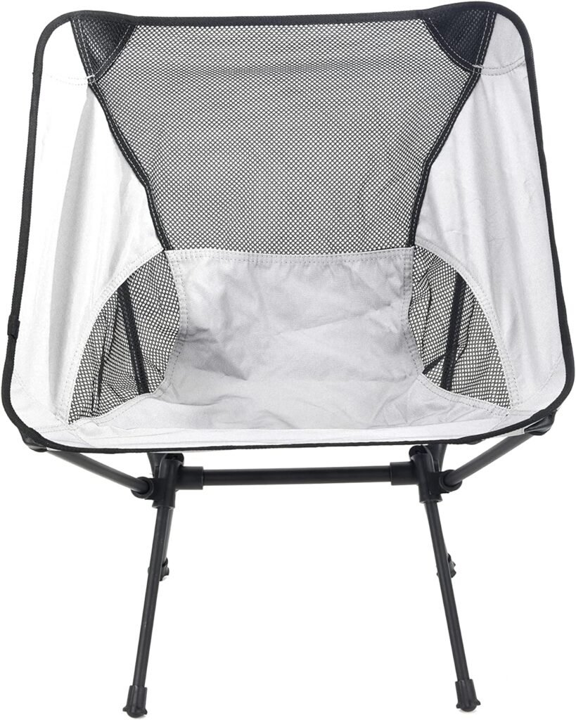 Lightweight Portable Folding Camping Chair Compact Beach Camp Chairs for Adults Foldable Backpacking Chair Outdoor Chair for Camping Hiking Lawn Picnic Outside Travel (Grey)