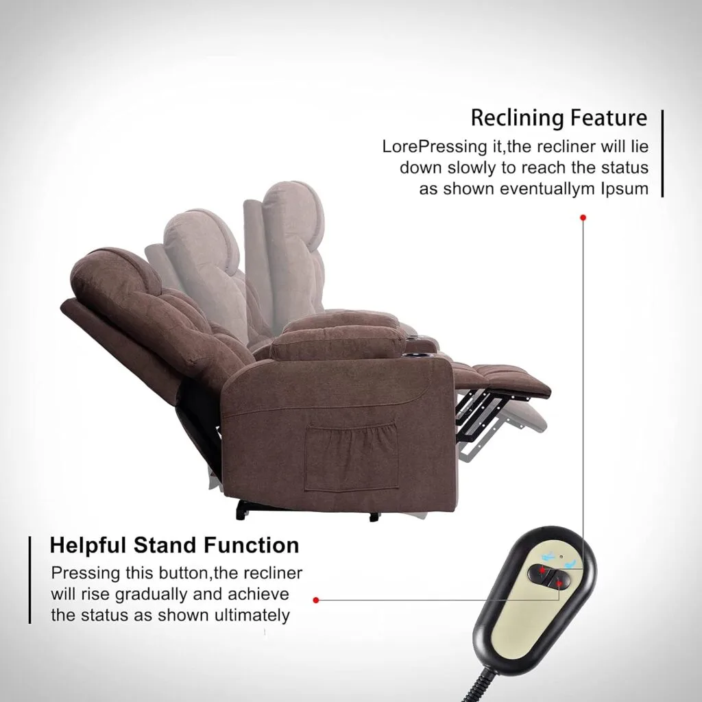 Living Room Power Lift Massage Recliner Chair for Elderly Heated Ergonomic Lounge Fabric Vibratory Massage Chair with Cup Holders/Heating/Remote Control Grey Living Room Power Lift Massage Recliner Chair for Elderly Heated Ergonomic Lounge Fabric Vibratory Massage Chair with Cup Holders/Heating/Remote Control Grey