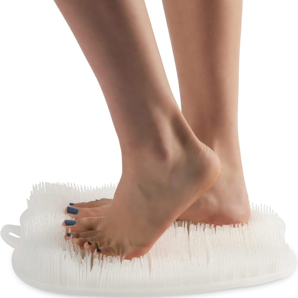 Love, Lori Foot Scrubber for Use in Shower - Foot Cleaner  Shower Foot Massager Foot Care for Men  Women to Soothe Achy Feet - Non Slip Suction (Blue) - Shower Accessories