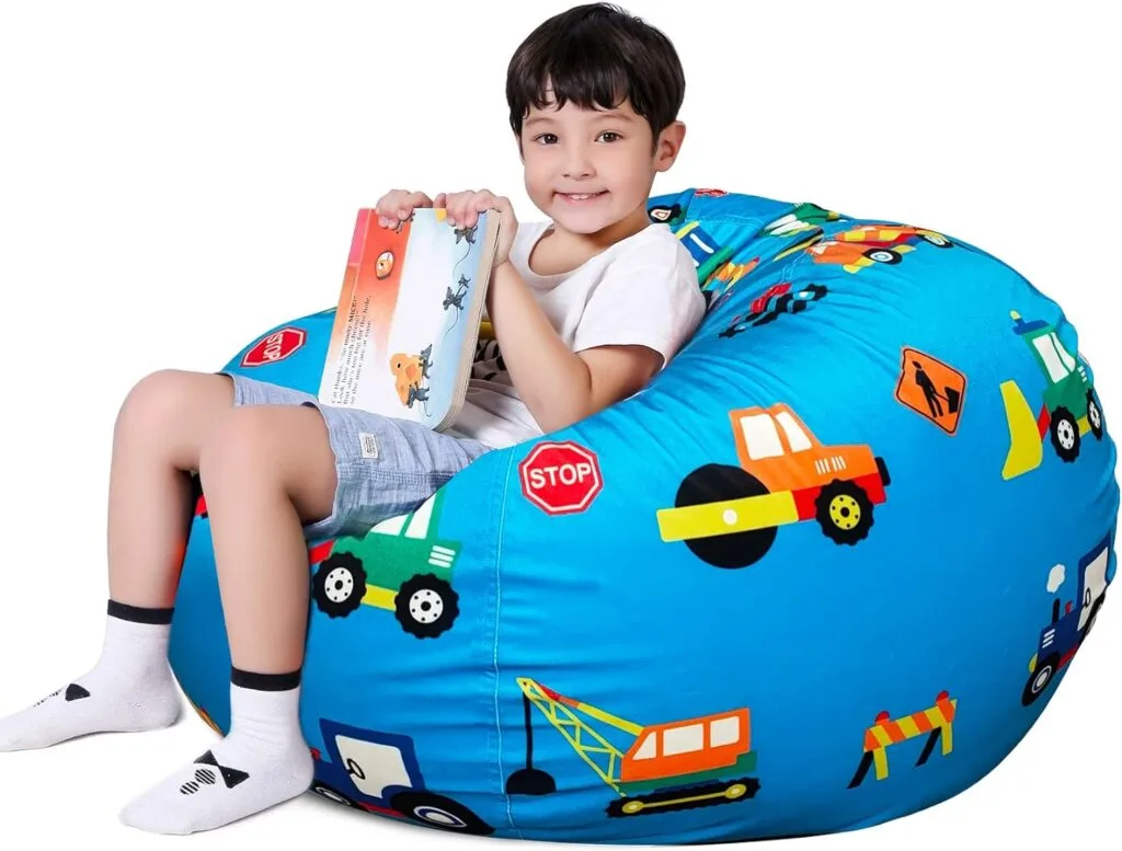 Lukeight Construction Stuffed Animal Storage Bean Bag Chair for Kids Without Filling, Zipper Stuffed Animal Storage Soft Velvet Construction Kids Bean Bag Chair Cover (No Beans) X-Large Lukeight Construction Stuffed Animal Storage Bean Bag Chair for Kids Without Filling, Zipper Stuffed Animal Storage Soft Velvet Construction Kids Bean Bag Chair Cover (No Beans) X-Large
