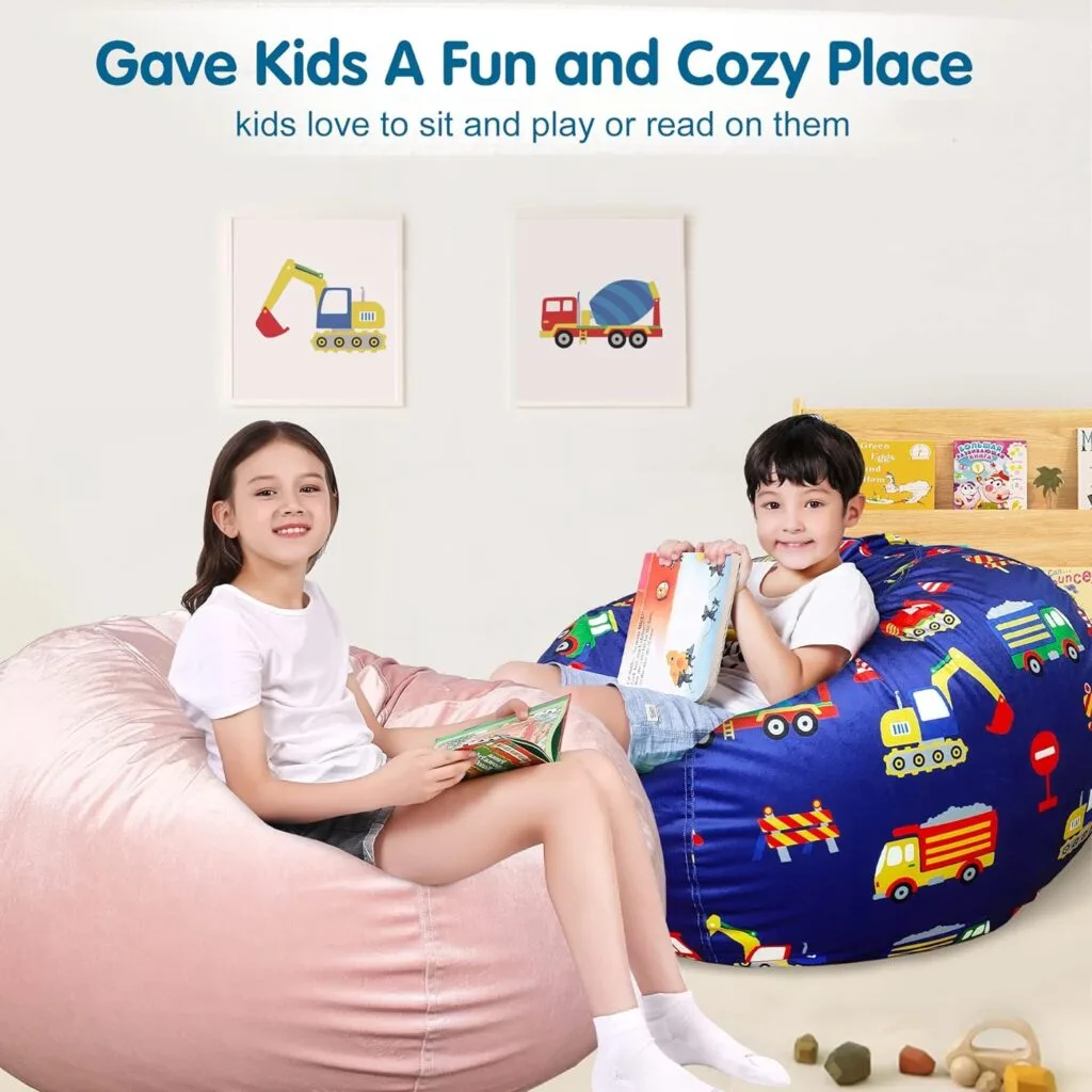 Lukeight Construction Stuffed Animal Storage Bean Bag Chair for Kids Without Filling, Zipper Stuffed Animal Storage Soft Velvet Construction Kids Bean Bag Chair Cover (No Beans) X-Large Lukeight Construction Stuffed Animal Storage Bean Bag Chair for Kids Without Filling, Zipper Stuffed Animal Storage Soft Velvet Construction Kids Bean Bag Chair Cover (No Beans) X-Large