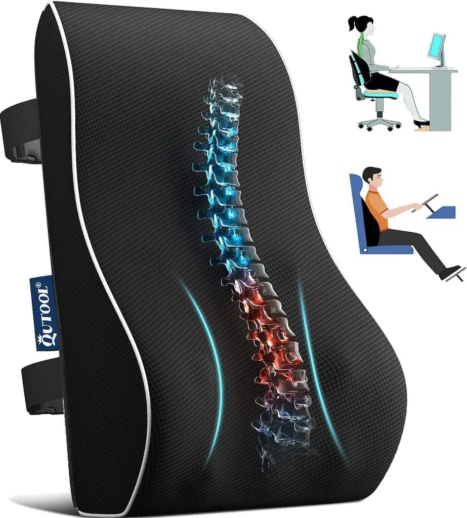 Lumbar Support Pillow for Office Chair Back Support Pillow for Car, Computer, Gaming Chair, Recliner Memory Foam Back Cushion for Pain Relief Improve Posture, Mesh Cover Double Adjustable Straps Lumbar Support Pillow for Office Chair Back Support Pillow for Car, Computer, Gaming Chair, Recliner Memory Foam Back Cushion for Pain Relief Improve Posture, Mesh Cover Double Adjustable Straps