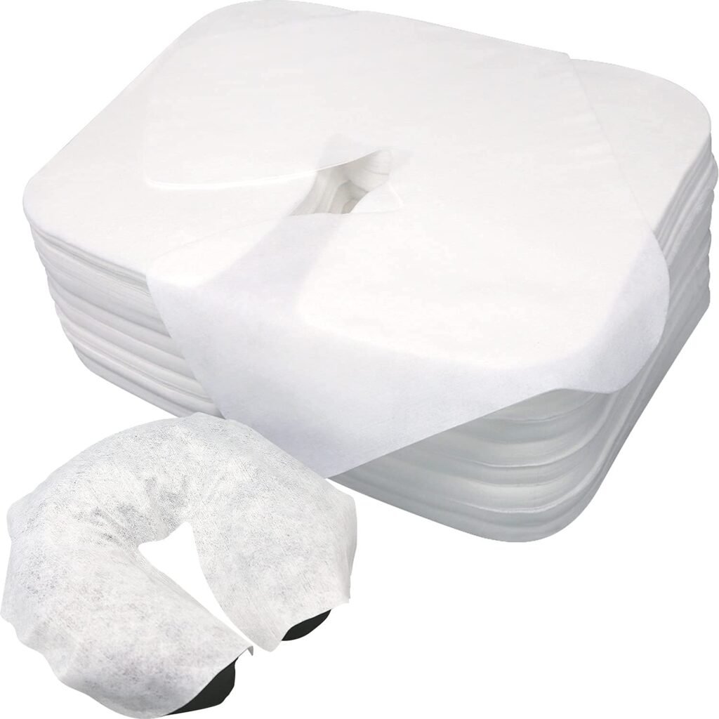 Luriseminger Disposable Face Cradle Covers–Medical-Grade, SPA Face Rest Covers Headrest Covers for Massage Tables Massage Chairs 16x 12inches/ 40 x 30 cm (500pcs White)