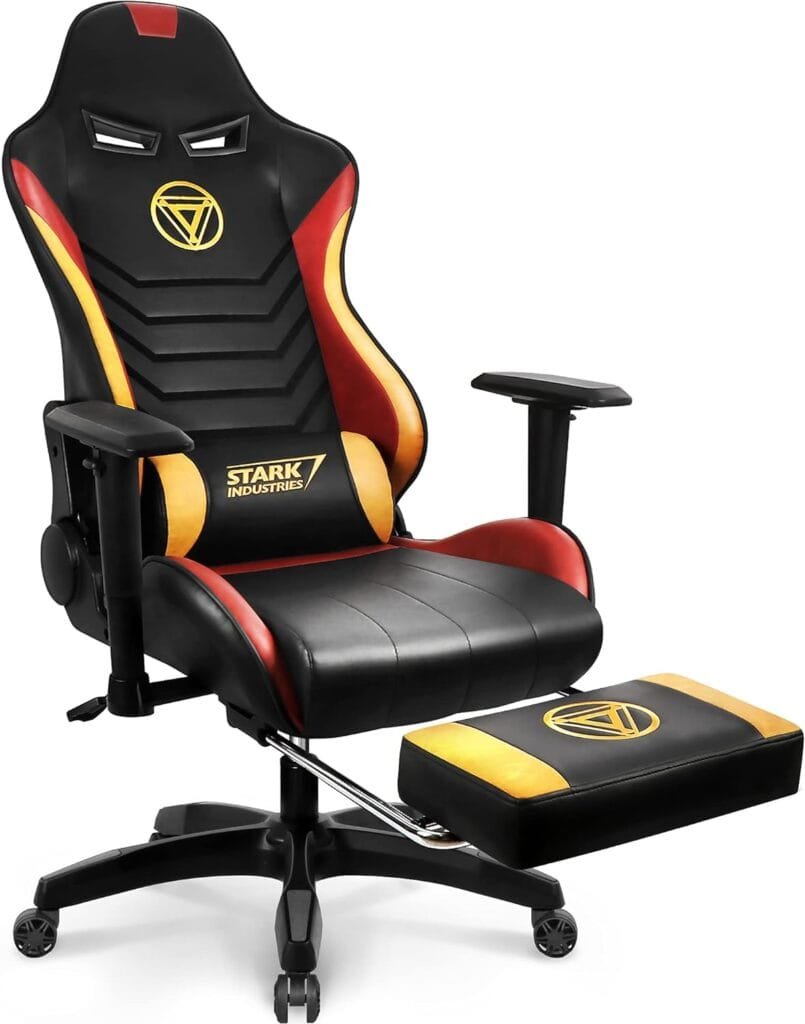 Marvel Avengers Gaming Chair Desk Office Computer Racing Chairs-Adults Gamer Ergonomic Game Footrest Reclining High Back Support Racer Leather Foot Rest