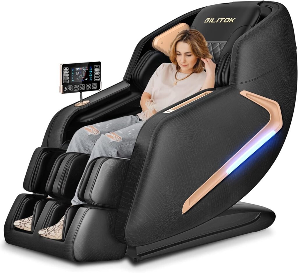 Massage Chair Recliner with Zero Gravity with Full Body Air Pressure, Speaker and Blue-Tooth Connection, Easy to Use at Home and in The Office