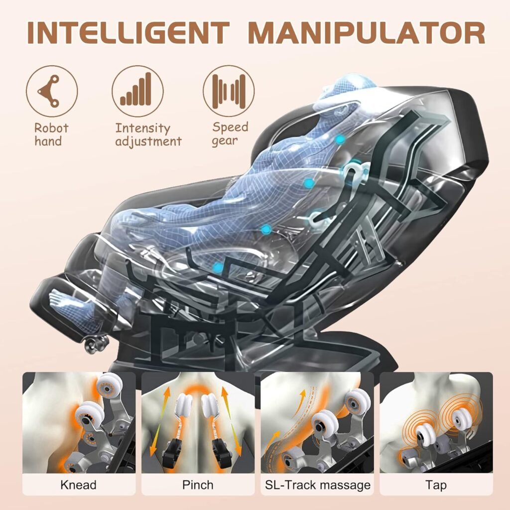 Massage Chair Recliner with Zero Gravity with Full Body Air Pressure, Speaker and Blue-Tooth Connection, Easy to Use at Home and in The Office