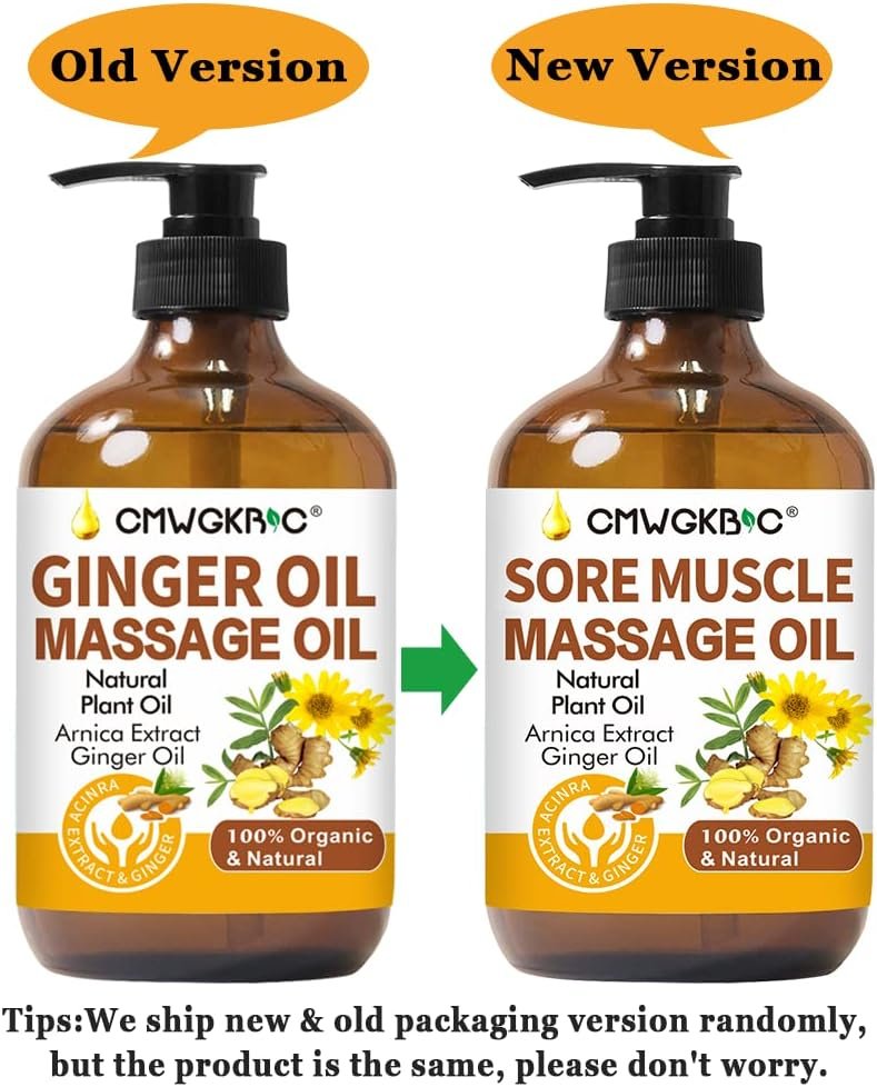 Massage Oil for Massage Therapy Kit,Ginger Oil Lymphatic Drainage-Arnica Sore Muscle Oil Massage Lavender Oil Relaxing Massage Oils,Massage Kit With Massage Roller Ball Valentines Gifts for Men Women