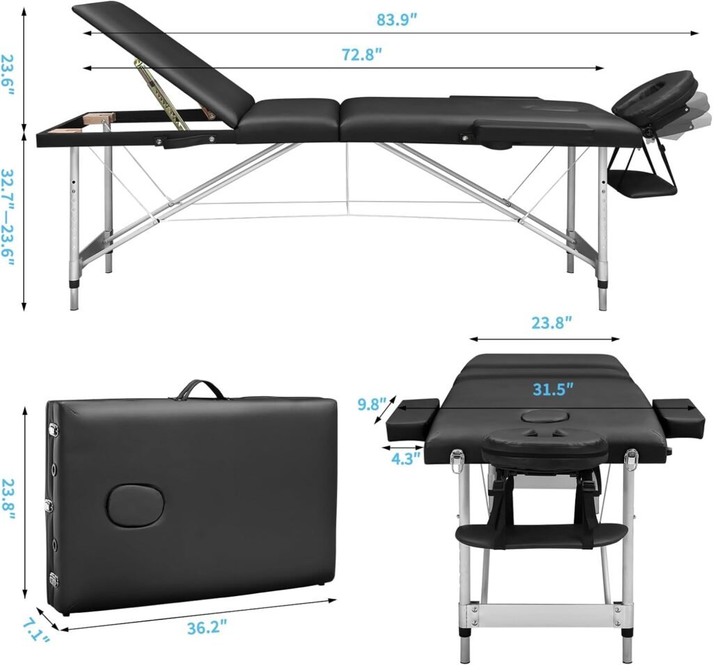 Massage Table Portable lash Bed: A Folding spa Bed for Physical Therapy-Esthetician Tattoo Bed