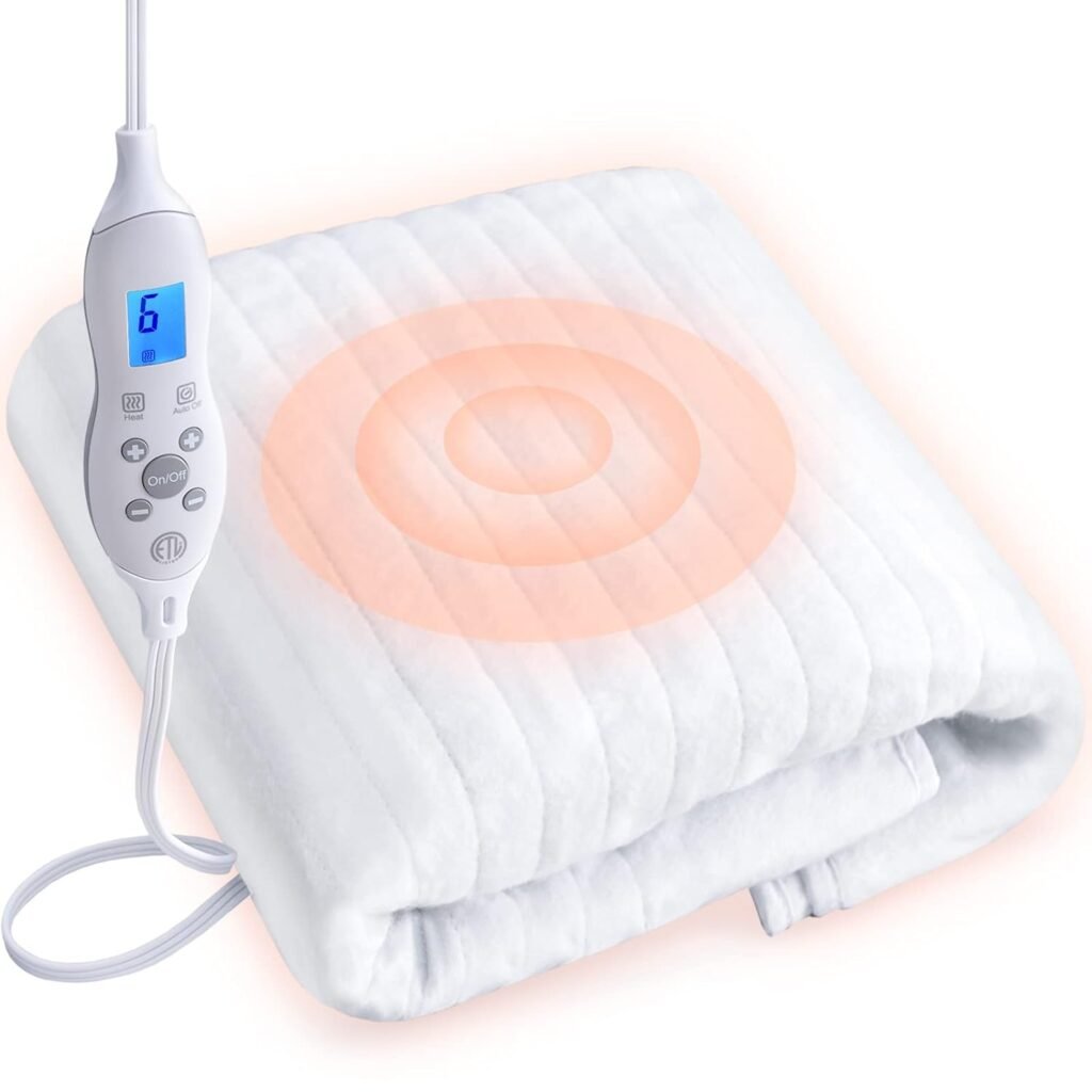 Massage Table Warmer Pads 10 Heat Settings Electric Heating Pad (72.8 x 30), Digital Heat Control Pad, Massage Table Heating Pad w/Overheat Protection for Massage Bed  Spa,White Bed Warmer¡­