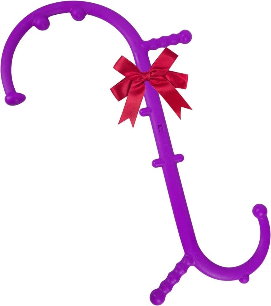 Massage Trigger Point Cane, Muscle Release Tool Self Massage Hook Cane, Handheld Back, Neck, Shoulder, Leg and Feet Massager Rod, Body Deep Tissue for Men  Women, Purple