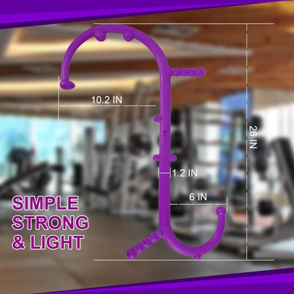 Massage Trigger Point Cane, Muscle Release Tool Self Massage Hook Cane, Handheld Back, Neck, Shoulder, Leg and Feet Massager Rod, Body Deep Tissue for Men  Women, Purple