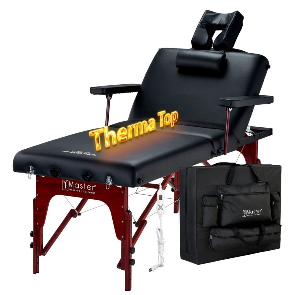 Master Massage 31 Montclair Pro Portable Massage Table Package, Memory Foam Cushioning, Reiki Panels, Shiatsu Cable Release- Tattoo Table, Spa Bed, Facial Bed