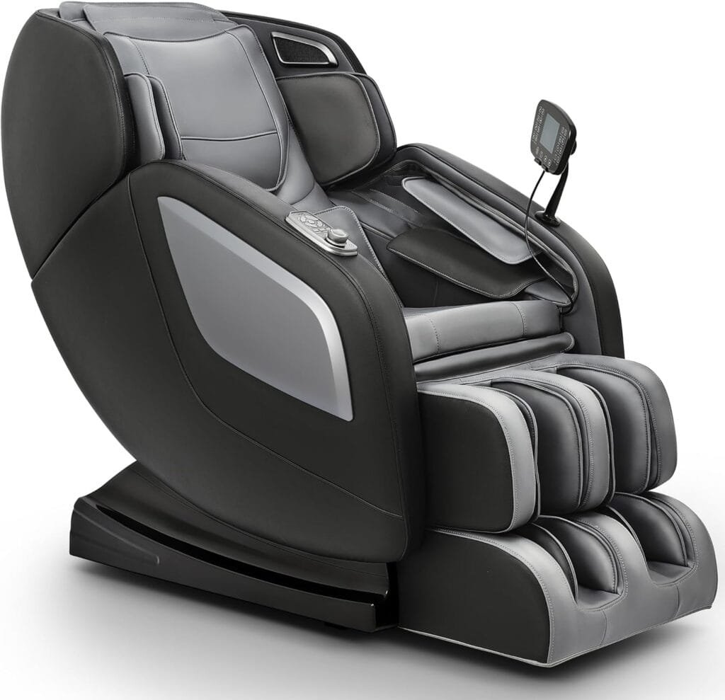 Mazzup Full Body Zero Gravity Shiatsu Massage Chair with Fully Assembled, LCD Screen, Shortcut Keys, USB Charging Port, Heat, Ideal Gift for Loved Ones, Parents, Balck
