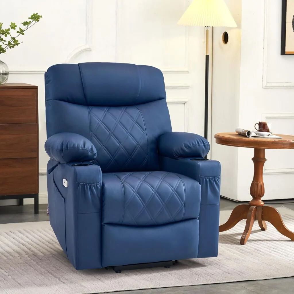 MCombo Small Size Power Lift Recliner Chair Sofa with Massage and Dual Heating, Adjustable Headrest for Elderly People Petite, USB Ports, Extended Footrest, Faux Leather 7111 (Cream White) MCombo Small Size Power Lift Recliner Chair Sofa with Massage and Dual Heating, Adjustable Headrest for Elderly People Petite, USB Ports, Extended Footrest, Faux Leather 7111 (Cream White)