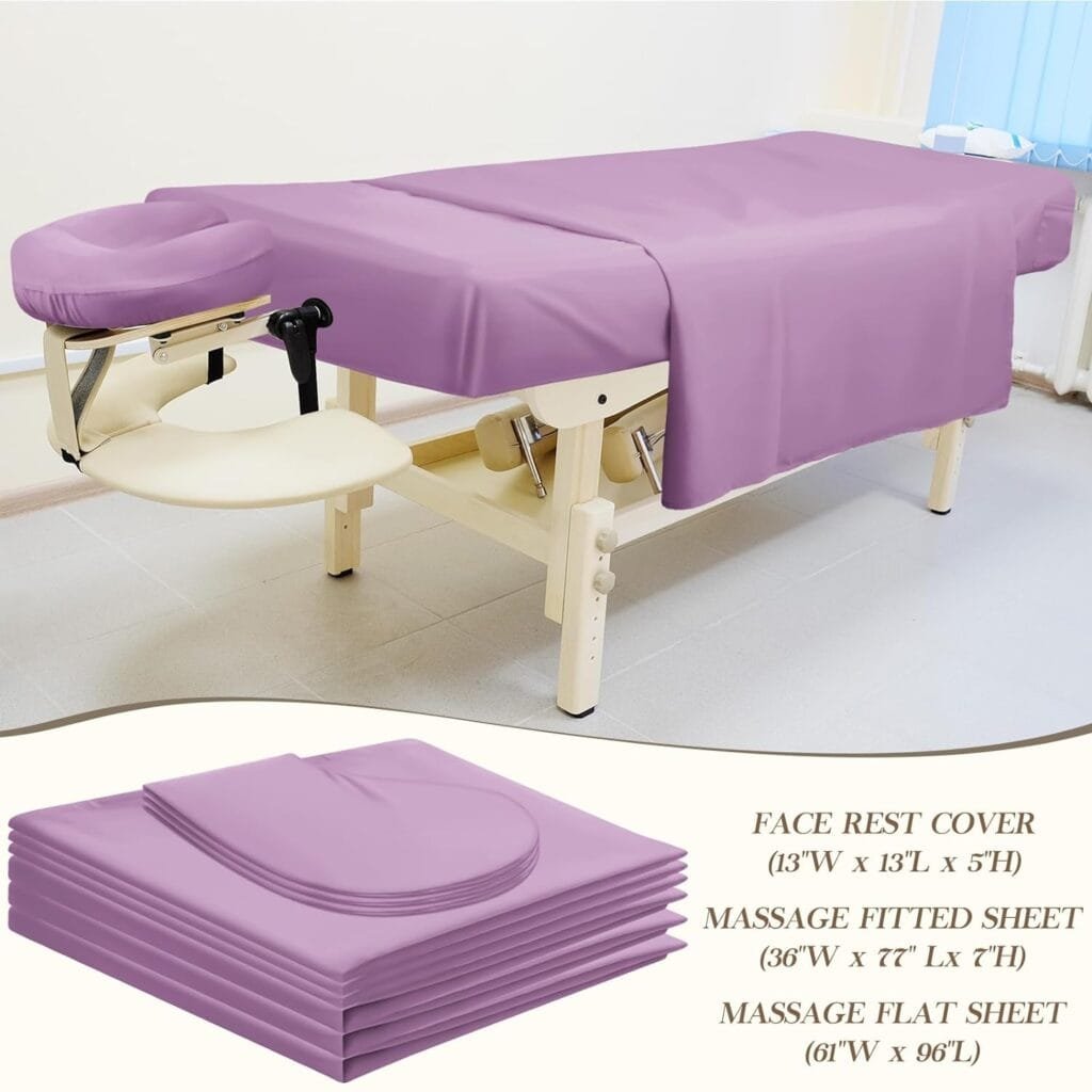 Mixweer 9 Pcs 3 Sets Massage Table Sheets Set Include Massage Bed Sheets Massage Bed Cover Massage Face Rest Cover Spa Bed Cover Washable Massage Fitted Sheet for Beauty Salon Spa Hair Salon (Beige)