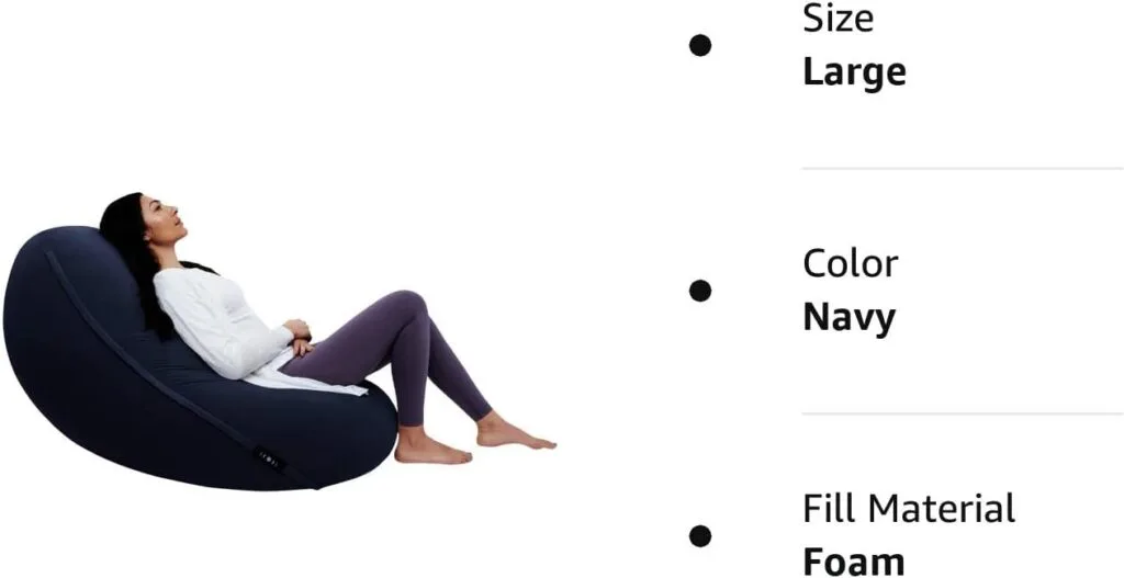 Moon Pod Bean Bag Chairs for Adults, Charcoal – The Zero-Gravity Beanbag Chair for Stress, Comfort  All Day Deep Relaxation – Ultra Soft Ergonomic Support for Back  Neck – for The Whole Family