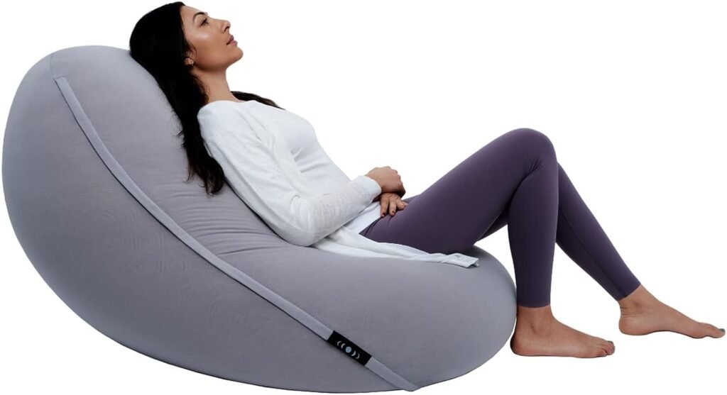 Moon Pod Bean Bag Chairs for Adults, Gray – The Zero-Gravity Beanbag Chair for Stress, Comfort  All Day Deep Relaxation – Ultra Soft Ergonomic Support for Back  Neck – for The Whole Family