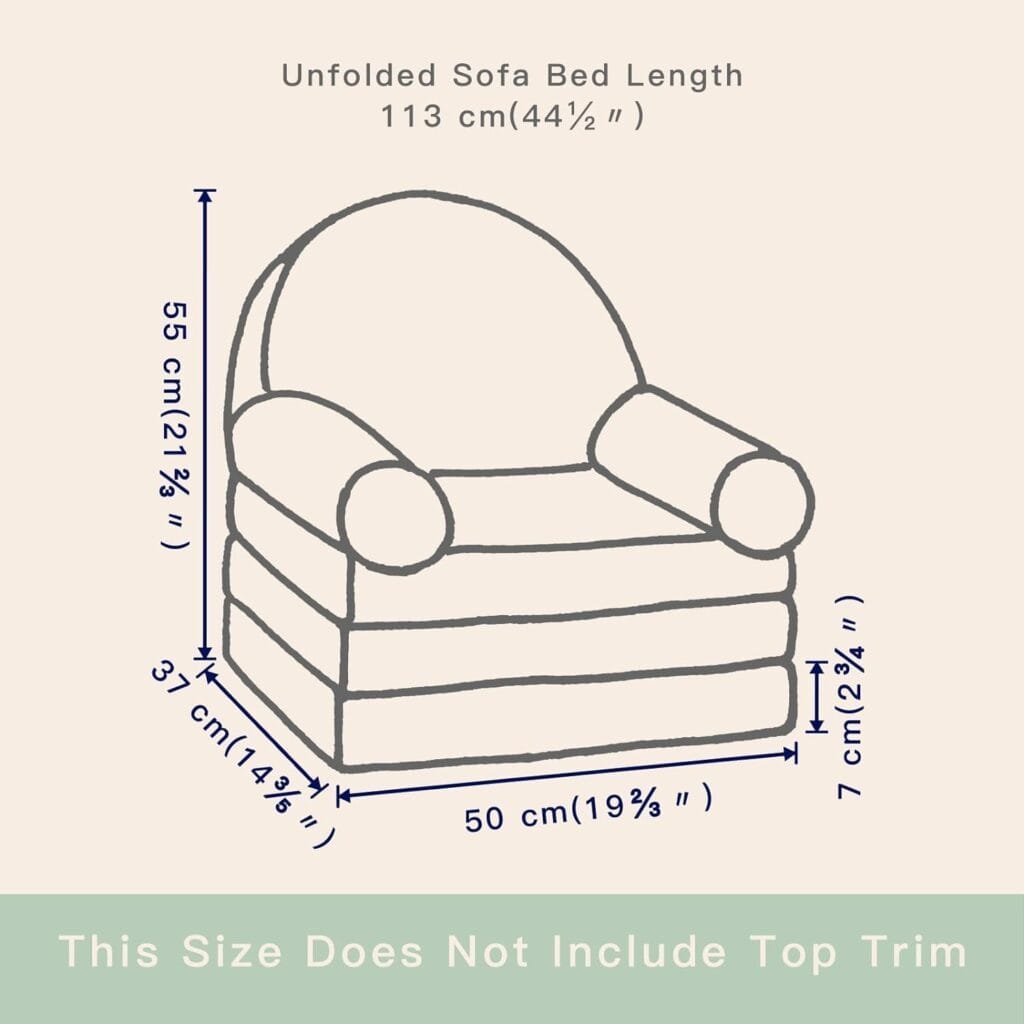MOONBEEKI Comfy Toddler Chair, Kids Couch Fold Out to Lounger, Foldable Baby Sofa Plush for Girl and Boy Age 1-3 (Black and Cream Dog)