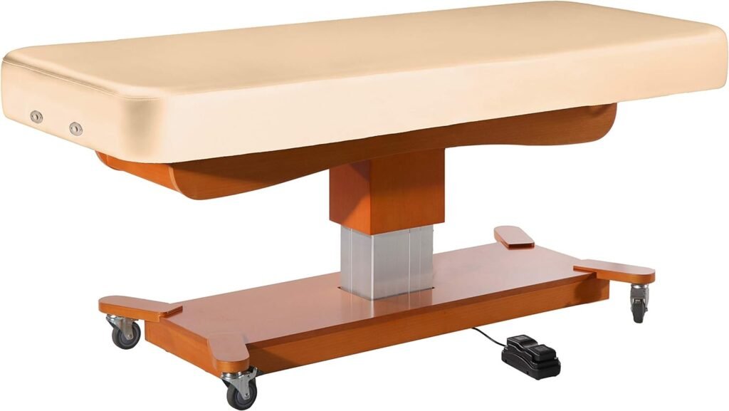 Mt Massage Tables Master Massage 30“ MaxKing Comfort Electric Lift Table Package with 3.5 Cloudysoft Sponge System, Cream