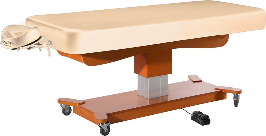 Mt Massage Tables Master Massage 30“ MaxKing Comfort Electric Lift Table Package with 3.5 Cloudysoft Sponge System, Cream