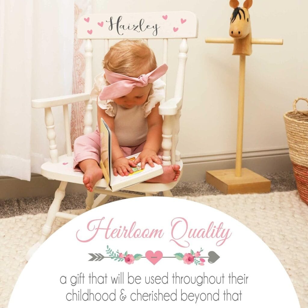 My Bambino Personalized Girls Rocking Chair-White
