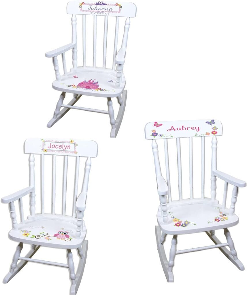 My Bambino Personalized Girls Rocking Chair-White